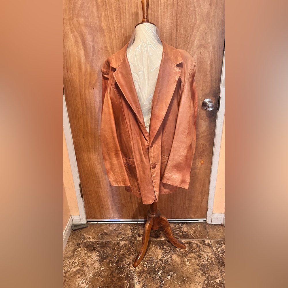 Adler Leather Jacket Size 46 Made In California Brown Lined Coat Vintage 1970’s